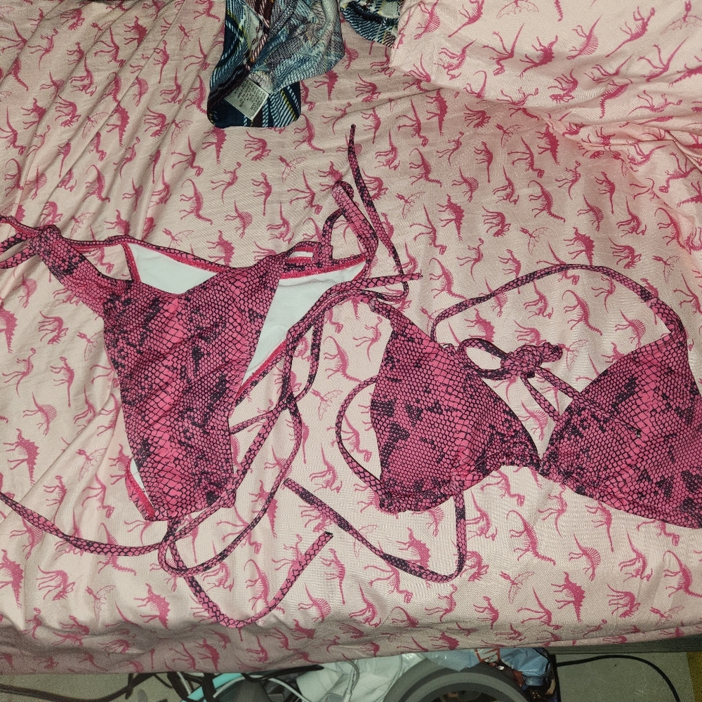 Pink snake skin Micro Bikini size L
